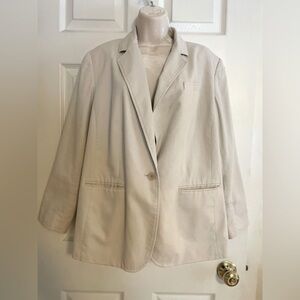 Talbots 100% Cotton Cream Blazer size 16WP